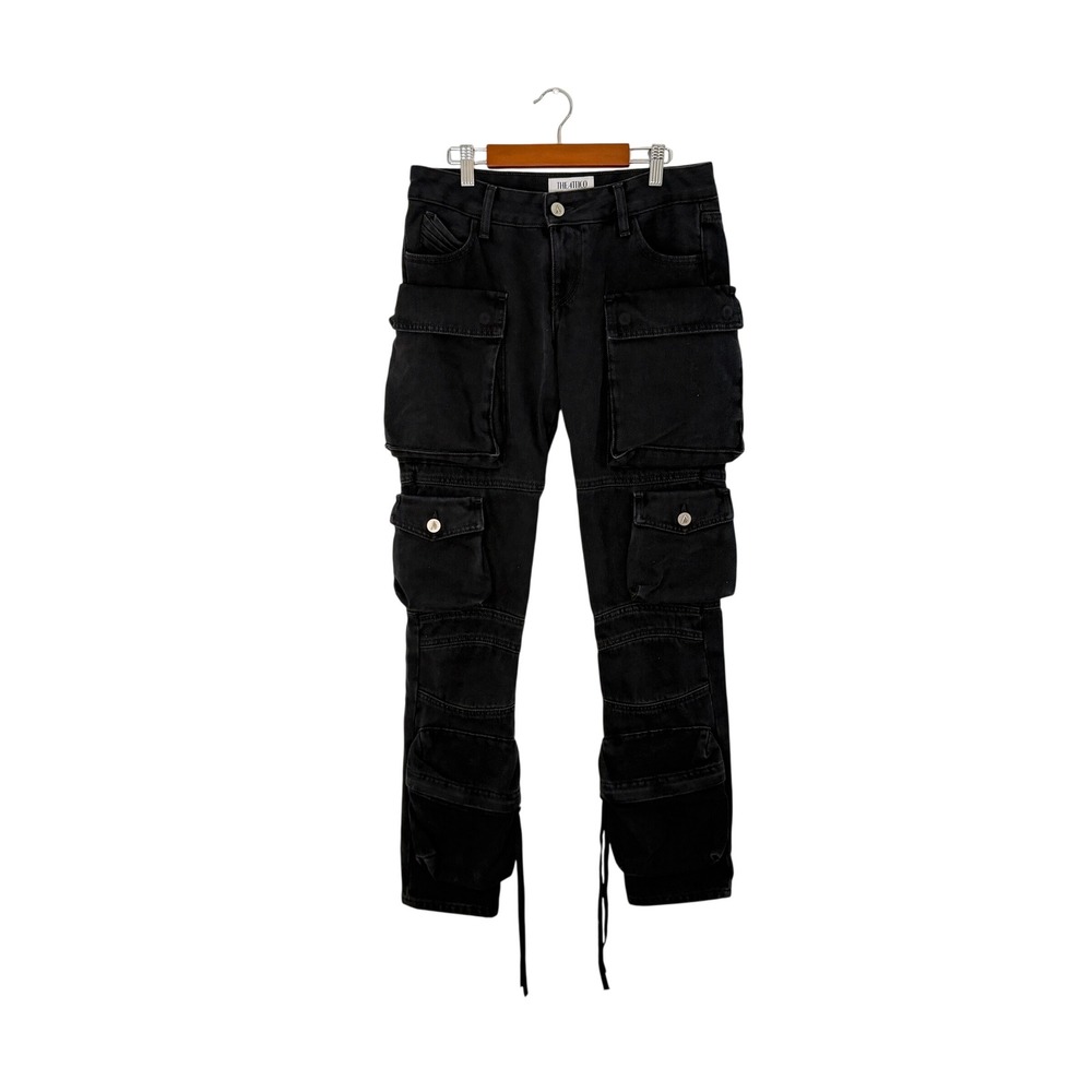 NWOT The Attico Essie Low Rise Tapered Cargo Jeans Black Denim 25 XS - Picture 2 of 14
